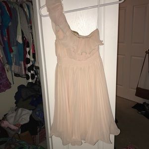 One shoulder,  pink cocktail dress